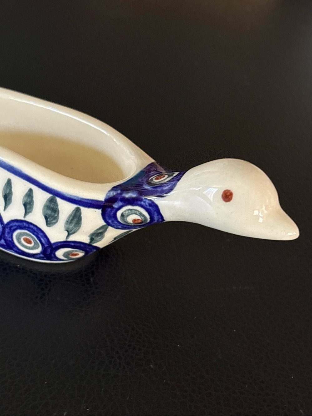 Polish Pottery Hand-Crafted Porcelain Goose Kitchen Spoon - Picture 3 of 11